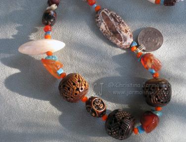 Tibetan Bone Necklace by Christina Jarmolinski