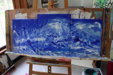 The Blue Ocean-Triptych by Christina Jarmolinski