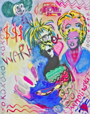 Andy Warhol and Marylin by Christina Jarmolinski-mixed media