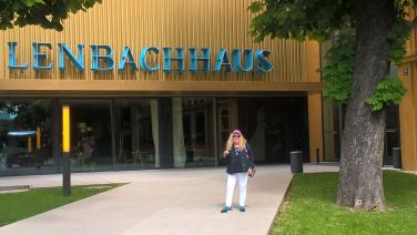 Entering Lenbach Haus Museum in Munich