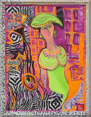 The Tattooed Woman with the Green Hat in the Urban Jungle by Christina Jarmolinski