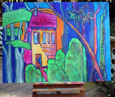 Abstract Surrealism Painting - "Pemberton" by Christina Jarmolinski